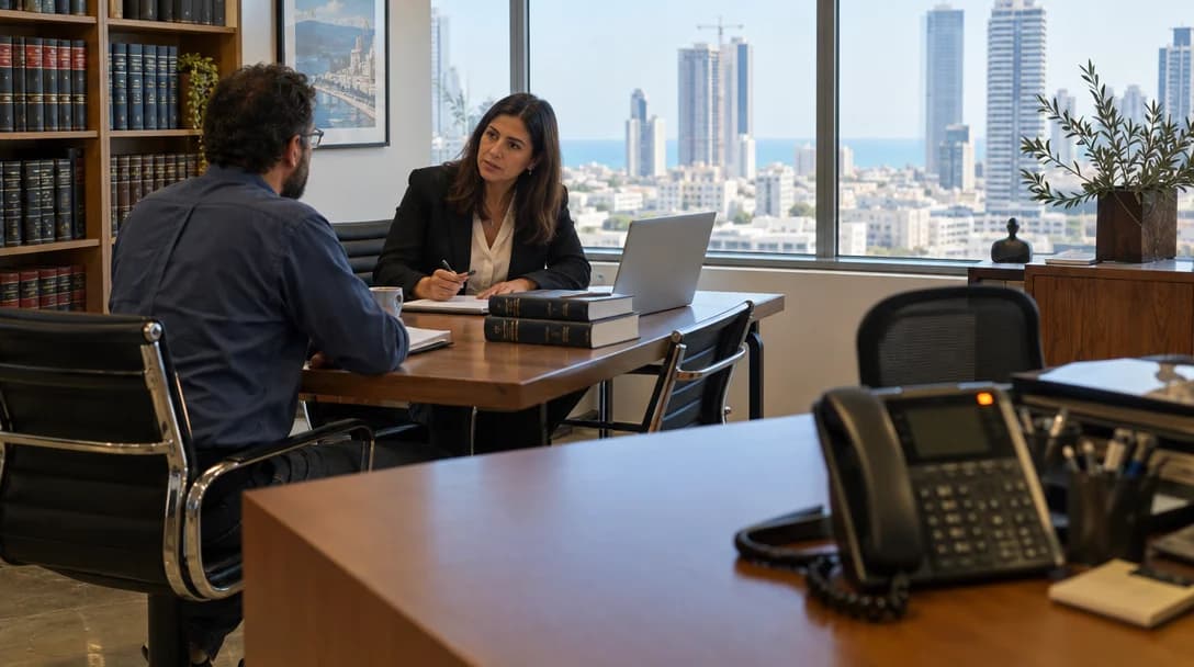 משרד עורכי דין ריק בשעות הבוקר כשעורכי הדין בבית המשפט